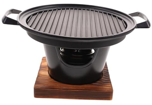 Milisten Portable Charcoal Grilling Furnace Mini Table Grill for 2-3 People, Smokeless Outdoor Bbq Pan with Large Size, Lightweight Camping Bbq Tools for Garden and Travel
