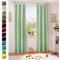 heimtexland ® Dekoschal Baumwolle Uni Blickdicht Vorhang Schlaufenschal Gardine Kinderzimmer Pastell Mint HxB 230x125 Typ625