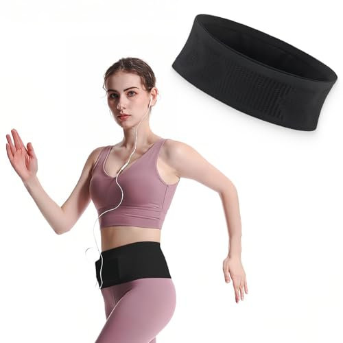 BDEPSTR Marsupio Running, Cintura da Corsa Marsupio Sportivo Traspirante Lavorato a Maglia, Capiente Cintura da Corsa Porta, Unisex Build & Fitness Marsupio Running
