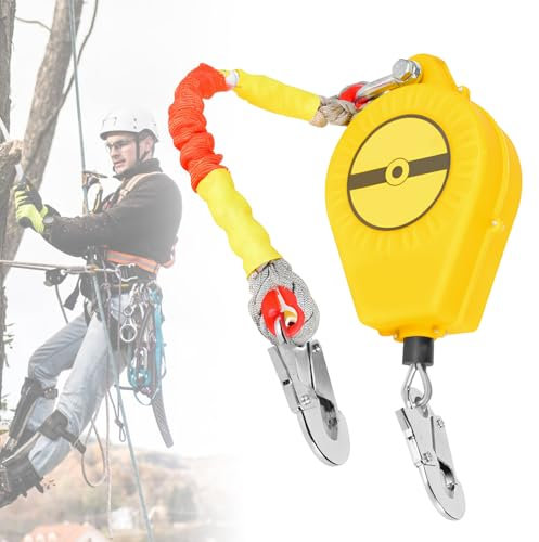 Höhensicherungsgerät Absturzsicherung 5-10m, Absturzsicherung Einziehbar, Absturzsicherung Dach mit Automatischer Sperrfunktion, Klettern Sicherungsgerät Einziehbar, Belastung: 150kg (10m)