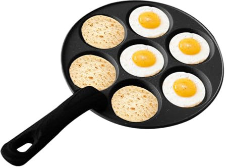 jlceh Padella per uova, padella antiaderente per pancake da 7 tazze | Pentola antiaderente Padella per uova,Padella per uova in alluminio per uso domestico, padella per colazione ad Amburgo per