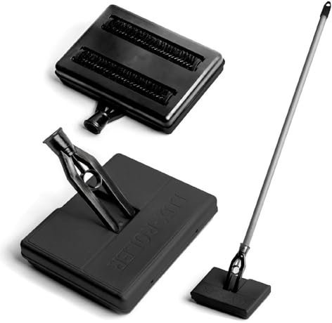 SOFT-PLAST LUX-Roler Teppichkehrer, manueller Bodenreiniger, Walze für Teppiche, Hartböden, Kunstrasen, und Fellentferner. Entfernt effektiv Schmutz (schwarz)