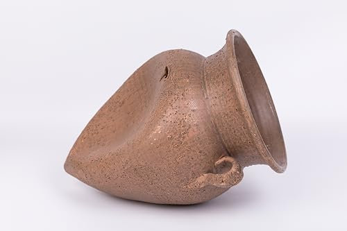Maceta de barro para pared rústica con 2 asas, realizada en barro rústico, sirve para interior y exterior. Medidas : 25 cm.