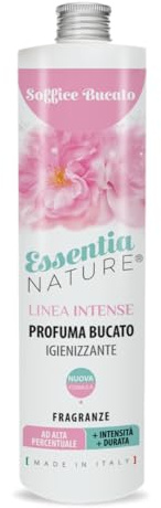 Essentia - Perfume para la colada, línea Intense con desinfectante, ambientador para lavadora con extractos de aceites esenciales naturales (suave colada, 500 ml, paquete de 1)