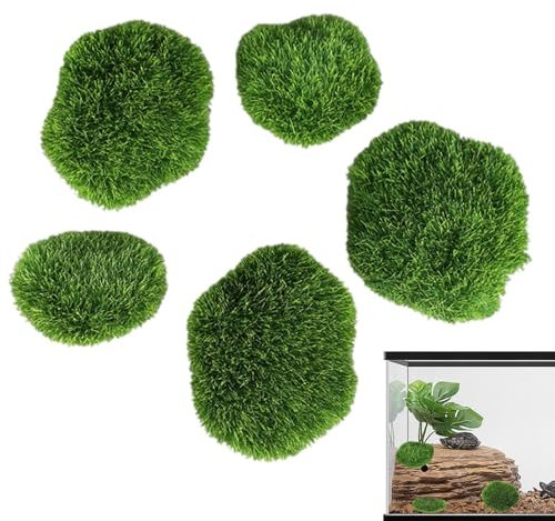 Lot de 5 petites boules de mousse artificielles pour décoration d'aquarium | 5 petites boules de mousse synthétique douces et élastiques | Décoration d'aquarium pour décoration d'intérieur