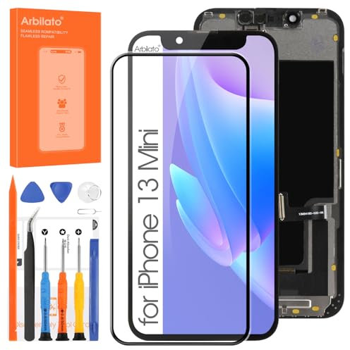 OLED LCD Display für iPhone 13 Mini A2628 LCD Display Digitizer Touchscreen Ersatz Reparatur Kits (Schwarz)