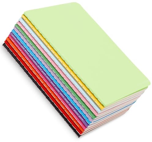 Funngy Notizblock A6,12 PCS Notizbuch A6 Blanko Liniert Kariert Dotted 12 Farben Notizheft mit Softcover 14 x 9 cm Ideal für Journal Tagebuch Schule Büro Skizzieren und Schreiben