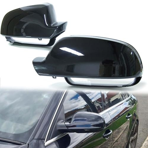 L+R Schwarz Außenspiegel Spiegelkappen Spiegel Kappen für Audi A4 B8 8K B8.5 S4 RS4 2011-2015 A3 8P