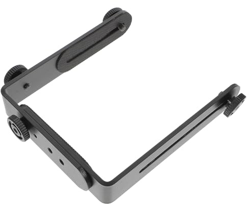 L-förmige Kamerahalterung aus Metall für DSLR und Camcorder | 1/4-zoll Anschluss mit Schraube, Matte Schwarze Oberfläche, 1 Stück, Vertikale oder Horizontale Montage