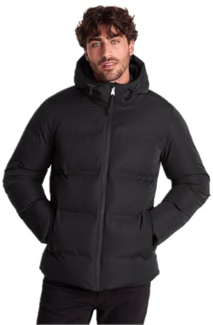 TOG24 Menka Mens Windproof Quilted Jacket, Hood Zip Winter Waterproof Rain | Coat, Padded, DWR coating, Ribbed cuffs, Adjustable hem, Toggle adjusters, Relaxed fit, Boxy fit
