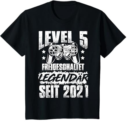 Kinder Level 5 Geburtstag Junge Gamer Mann Deko Jahrgang 2021 T-Shirt