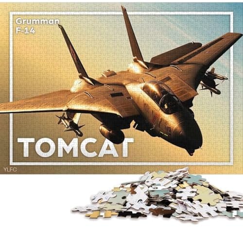 1000-teiliges F14 Tomcat-Quadratpuzzle für Erwachsene, Papierpuzzle, 38 x 26 cm / 1000 Teile