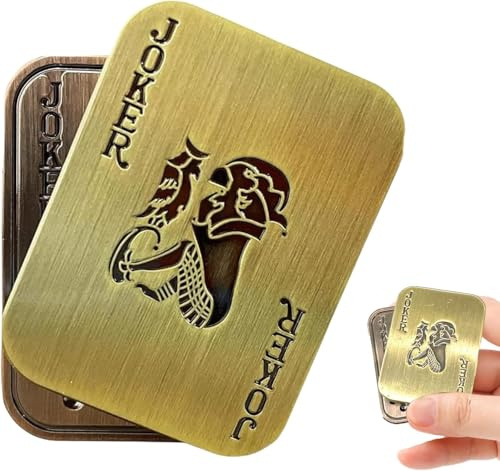 Bufccy Fidget Slider, Handkreisel Spielzeug, Stress abbauen Angst (Joker) | Magnetische Metall Push Card, Fidget Clicker für Erwachsene Jugendliche, EDC-Gadgets Spielzeug für Freund, Ehemann und Vater
