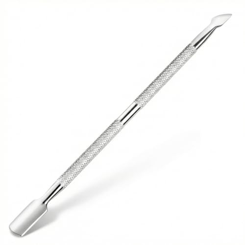 Empujador de Cutícula, 2 en 1 Empujador Profesional de Uñas Espátula Empujador, Espátula de Metal de Acero Inoxidable Empujador de Cutícula para Manicura, Pedicura