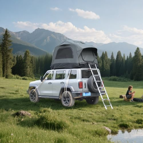 Aufblasbares Auto-Dachzelt für 2-3 Personen | XXL 15cm Komfortmatratze, wasserdicht PU3000, inkl. Pumpe & Leiter, schneller Aufbau, platzsparend verstaubar