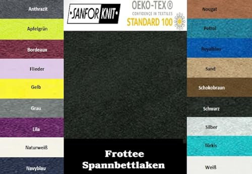 EXKLUSIV HEIMTEXTIL Frottee Spannbettlaken 60-70 x 140 cm 80% Baumwolle, 20% Polyester Öko - Tex Zertifiziert, Markenqualität, Matratzenhöhe bis 10 cm, Schwarz