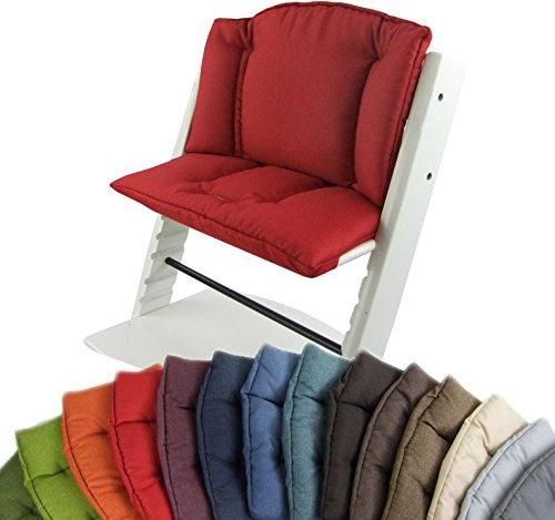 Bambiniwelt Sitzkissen Auflage Sitzkissenset für Stokke Tripp Trapp Hochstuhl *5 FARBEN MELIERT* Ersatzkissen Kissen 2 teilig (Rot) XX