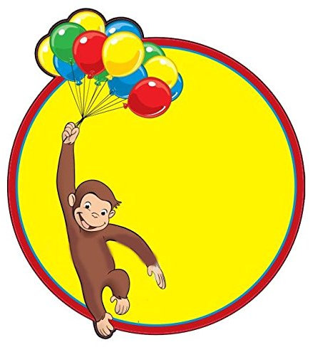 Dolce idea CIALDA in Ostia Curioso George Personalizzabile Forma Tonda diam. 20 cm Decorazione per Torta