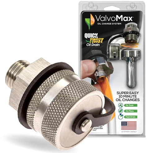 ValvoMax Oil Drain Valve – Quick Twist Oil Drain Plug for Mess-Free DIY Oil Changes – No Tools Required – M14-1.50 Thread Size – Veteran-Owned American Brand