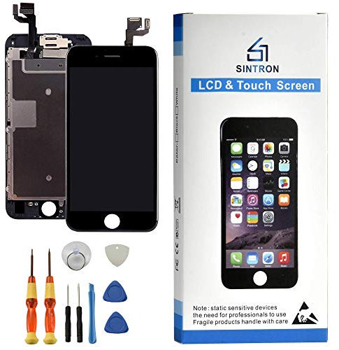 Sintron OEM LCD Bildschirm Ersatz - Für iPhone 6S Schwarz Komplett Montiert Einschließlich Originalteile Frontkamera, Näherungssensor, Hörmuschel Lautsprecher, LCD Bildschirm + Werkzeug & Anleitunge