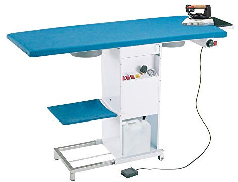 EOLO Tavolo da Stiro Professionale Rettangolare TS09 Piano Riscaldato Aspirante Caldaia a Risparmio Energetico Termostato Ferro con Paravapore 129x51 cm Efficienza Energetica A++
