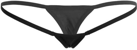 ranrann Micro String Ficelle Femme Sexy Tanga T-Back Slip Taille Basse Thong Bikini Erotisme Lingerie sous-vêtement Shorty Panties Briefs Underwear Noir Taille Unique