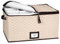 Stemware Storage Case for Wine Glasses and Glassware - Holds 12 Glasses - Wine Glass Box Protects Champagne Flutes and Fine China - Durable Quilted Microfiber Bin with Dividers and Carry Handles