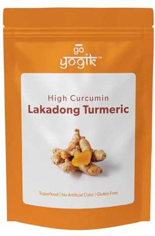 Curcumin 10% | Go-Yogik Lakadong Kurkumapulver – 5,3 oz/150 g| Zu Smoothies, Kochen, Tee, Kaffee, Latte hinzufügen |Im Labor getestet, traditionell angebaut, sonnengetrocknet
