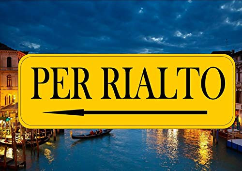Lenrius Venedig Italien Straßenschild Reproduktion Metallschild 40,6 x 10,2 cm