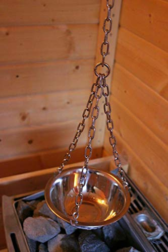 Sauna Verdampferschale Kräutertopf Edelstahl für Sauna und Spa Aroma Aufguss - 16cm, Muster: Saunaschale