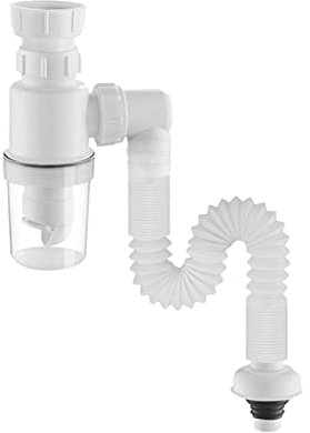 Sifón de tubo de plástico flexible para lavabo, desagüe para lavabos