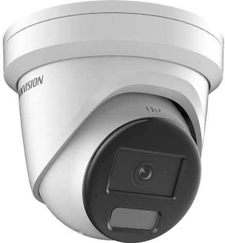 Hikvision DS-2CD2327G2-LU(2.8mm)(C) Turret Überwachungskamera mit 2 Megapixel, bis zu 30m Beleuchtung, ColorVu Kamera mit Farbiger Bildgebund bei Nacht durch Weißlicht