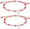 Braccialetto con 7 nodi e bracciale in filo rosso di destino-Braccialetto in corda per suerte-amicizia-regolabile-protezione contro il malocchio-coppie-donna-uomo-acciaio inossidabile