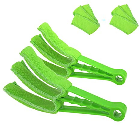 Heilmetz 2 Stück Heizkörperbürste Reinigungsbürste Mikrofaser waschbar abnehmbaren Lamellenreiniger, Jalousienreiniger, Staubwedel-für Auto Reinigung, Klimaanlage, Handtuchheizkörper (Grün)