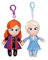 Whitehouse Frozen 2, Bagclip 3D und 2D Plüsch Schlüssel-Anhänger 4 versch. Figuren Set, 12,5 cm ORIGINAL Plüschfigur, super weiches Kuscheltier für Ranzen Rucksack Tasche (ELSA & Anna, 3D)