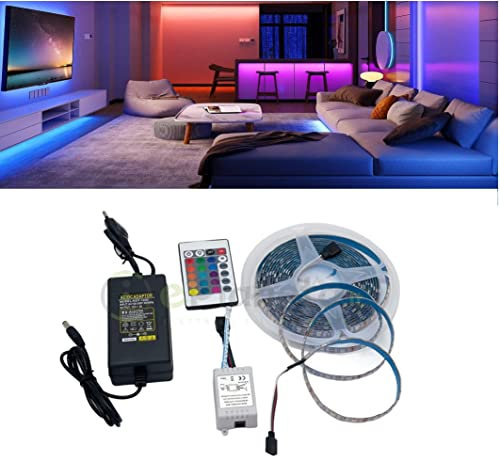 Kit completo striscia led RGB 5 metri 24V 16W 5050 con telecomando trasformatore strip impermeabile esterno