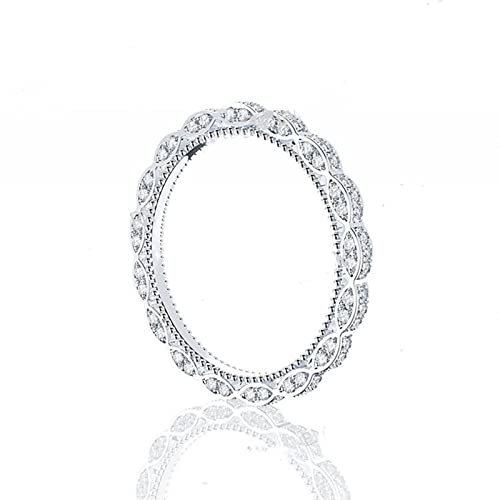 Musihy Zirkonia Ring, Verlobungsring Eternity Ring Zirkonring Kanal Fassung Zirkonia Weiß Ringgröße 53 Mama Geschenk