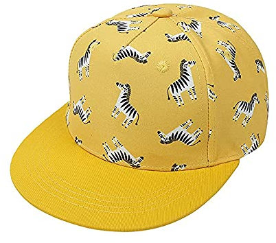 Bakicey Baby Kinder Baseball Cap Kappe Hiphop Kinder Baseballmütze Jungen Mädchen Mütze Cartoon Drucken Hut Kappe Sonnenblende Flache Hut Baseballkappe (DE/NL/SE/PL, Numerisch, 48, Zebra)