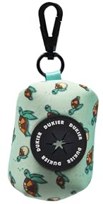 DUKIER - Distributeur de sacs pour excréments de chien, porte-sacs en tissu, accessoire pour animaux, avec mousqueton, design TURTLE