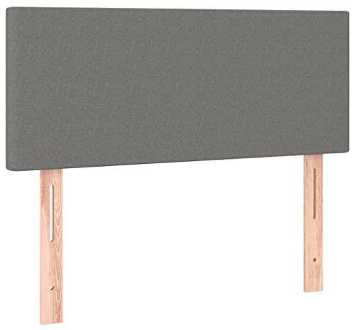 vidaXL Kopfteil, Bettkopfteil mit Holzbeinen, Höhenverstellbar Polsterkopfteil für Bett, Betthaupt Bettzubehör Schlafzimmer, Dunkelgrau 80x5x78/88 cm Stoff