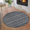 LuxFocus Marokkanischer Boho Vintage Diamant Teppich Böhmischer Südwesten Lässiger Übergang Haustierfreundlich Nicht Fusselnd Schmutzabweisend Leicht zu reinigen Teppich Schwarz Rund 80 cm