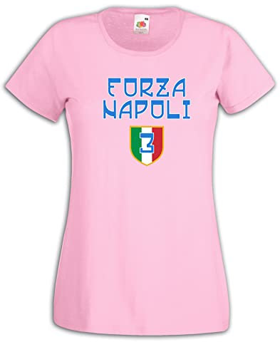 Settantallora - T-Shirt Donna Rosa Forza Napoli - Campioni d'Italia 2023 - Maglia celebrativa Terzo Titolo per i Veri Tifosi biancoazzurri Taglia M