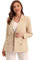 Allegra K Blazer Formel Double Boutonnage à Carreaux pour Femme Abricot Solide M