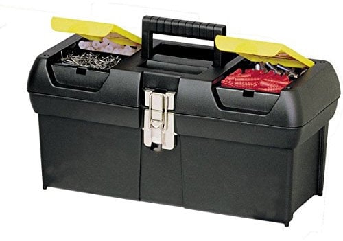Stanley Werkzeugbox/Werkzeugkoffer Millenium & Werkzeugbox Millenium (16 Zoll, mit herausnehmbarer Ablage, zwei Organizern, Metallschließen, Kunststffgroff) 1-92-065