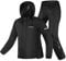 MOTO-BOY Regenanzug für Damen und Herren, wasserdicht, atmungsaktiv, reflektierend, leicht, Regenbekleidung, Motorrad, Fahrrad, Regenmantel (schwarz, groß)