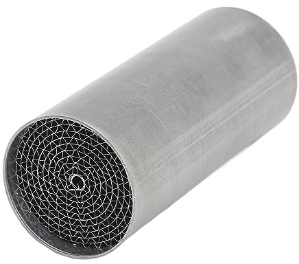 Qiilu Moto Tuyau D'échappement Catalyseur en Fer Avant Moyen Silencieux D'échappement Catalyseur Haute sécurité Universel pour Moto (42 * 100mm)