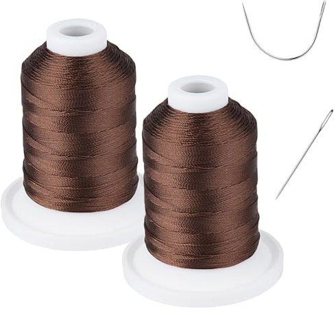 Hilo de reparación de tapicería extra fuerte para interiores y exteriores, resistente a los rayos UV, resistente Simthread 100% poliéster, hilo adherido Tex 69 (12 wt), 250 yardas x 2 carretes NP-D.