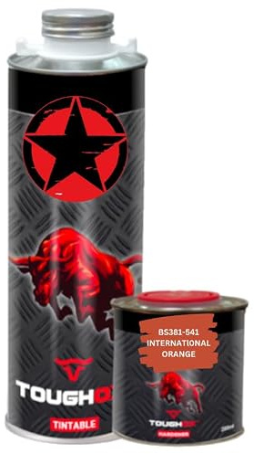 Tailored Paint Military Colours Bedliner 2k Paint Texture Finish Truck Car Respray Heavy Duty Tough Wearing Durable Includes Hardener - BS381 541 INTERNATl0 NAL ORANGE