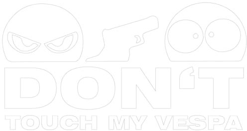 Don't Touch My Vespa Aufkleber weiß Sticker Moped Roller Kult ca. 11x6 cm