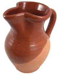 Pichet en terre cuite semi-émaillée de 25 cm, fabriqué à la main pour l'eau, café, thé et boissons gazeuses